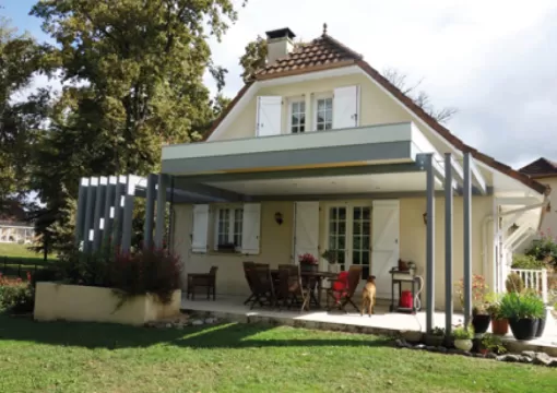 Création et construction d'une couverture de terrasse bois métal  à Artix