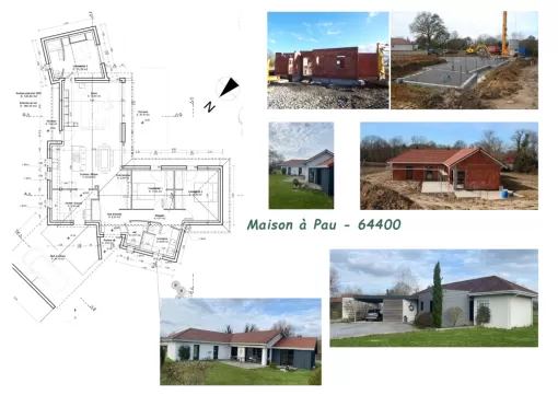 Construction d’une maison individuelle avec un maître d'œuvre expérimenté à Pau : Un projet maîtrisé de A à Z, Orthez, Atelier CS