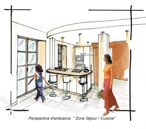 Projet de décoration d'une pièce de vie à Pau 