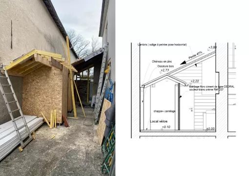 Réalisation d'une extension en ossature bois à Pau 