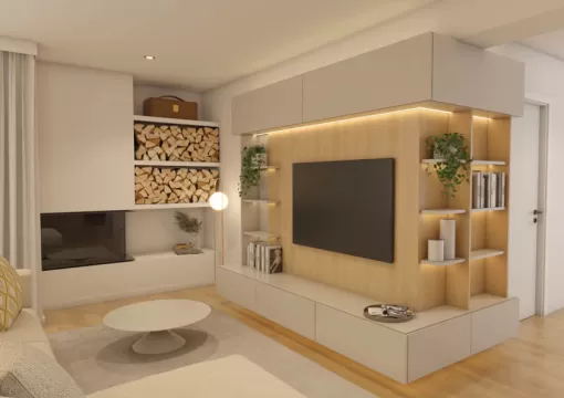 Conception d'un meuble mural sur mesure à Bayonne par architecte d'intérieur