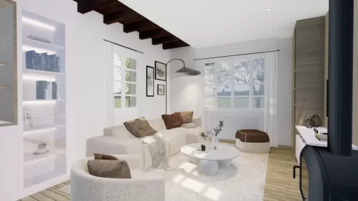 Rénovation d’un séjour pour une ancienne maison à Sauveterre par architecte d’intérieur