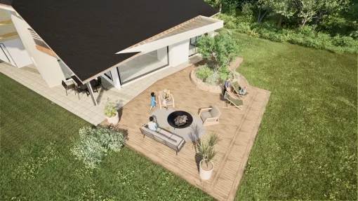 Création d'une belle terrasse en bois pour une maison individuelle à Orthez, Orthez, Atelier CS