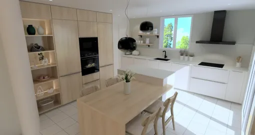 Projet de rénovation d'une cuisine sur mesure à Orthez, Orthez, Atelier CS