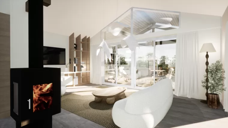 Architecte d'intérieur pour rénovation et décoration d'intérieur d'un appartement en bord de plage dans un style naturel, calme et reposant, Orthez, Atelier CS