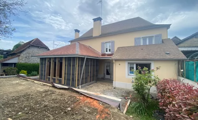 Réalisation d'une extension de maison à Navarrenx