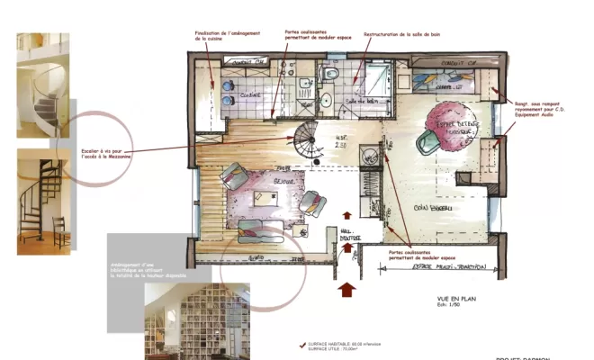 Rénovation d'un duplexe sur-mesure à Paris