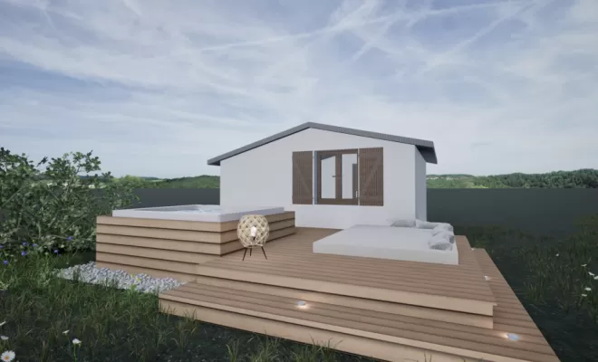 Aménagement d’espace SPA extérieur privé par architecte d’intérieur à Navarrenx