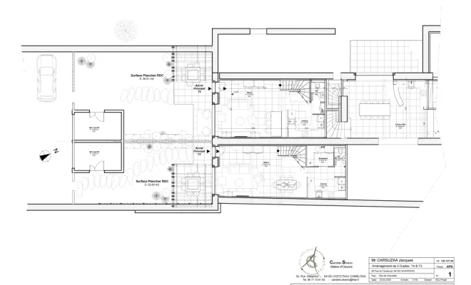 Aménagements d'un appartement duplex basée sur une vieille bâtisse à Navarrenx, Orthez, Atelier CS