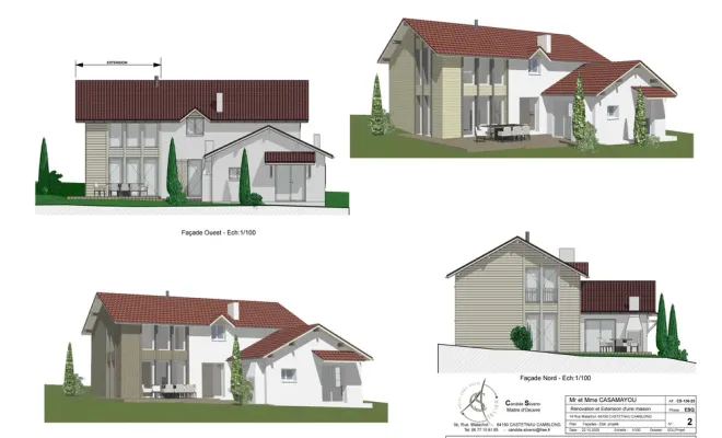 Extension de maison en ossature bois à Navarrenx, Orthez, Atelier CS