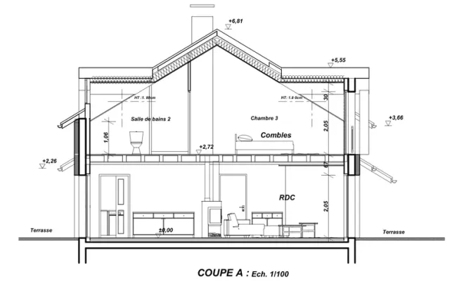 Projet de construction d'une maison neuve sur la commune de Lagor, Orthez, Atelier CS