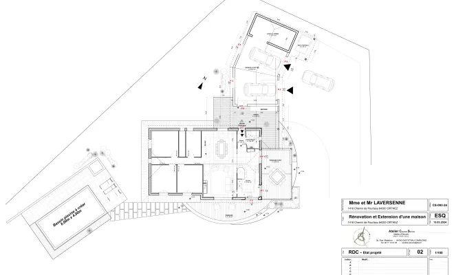 Projet d'extension de maison pour créer un garage à Orthez, Orthez, Atelier CS