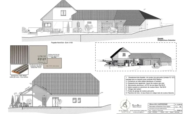 Projet d'extension de maison pour créer un garage à Orthez, Orthez, Atelier CS