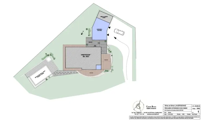  Projet d'extension d'une maison à Bérenx, Orthez, Atelier CS