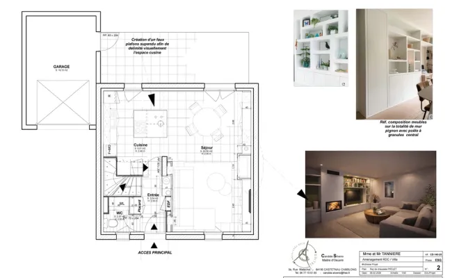 architecte d'intérieur à distance : repenser les espaces d'une maison jumelée en région parisienne, Orthez, Atelier CS
