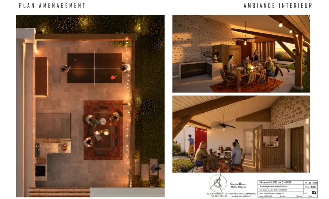  Aménagement d'un pool house  à Mimbaste : un nouvel espace de vie au cœur de la maison de vacances, Orthez, Atelier CS