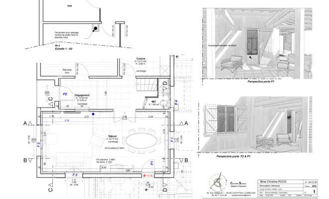 Rénovation partielle d’une maison à Navarrenx, Orthez, Atelier CS
